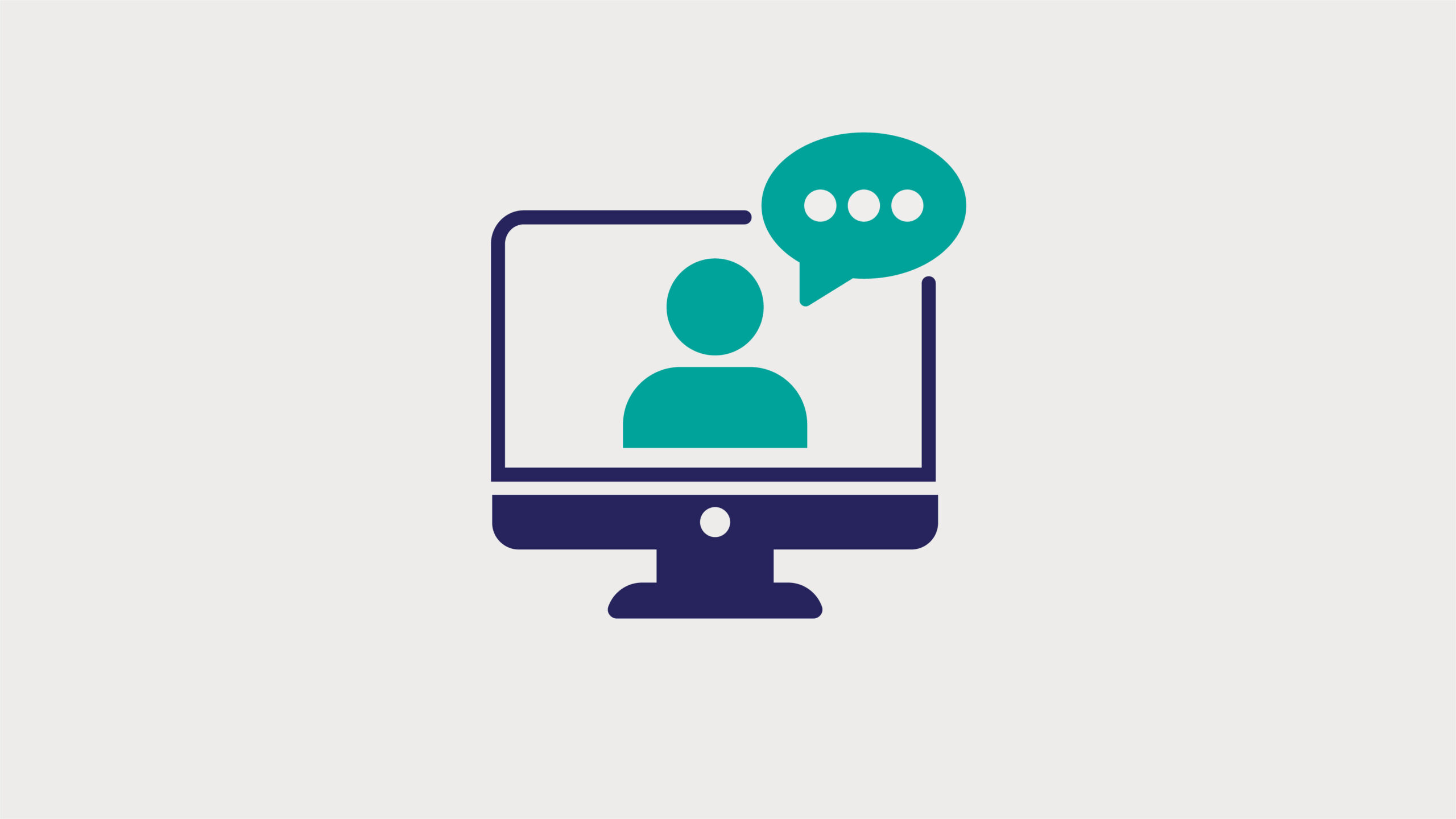 Icon of a computer displaying a help desk assistant